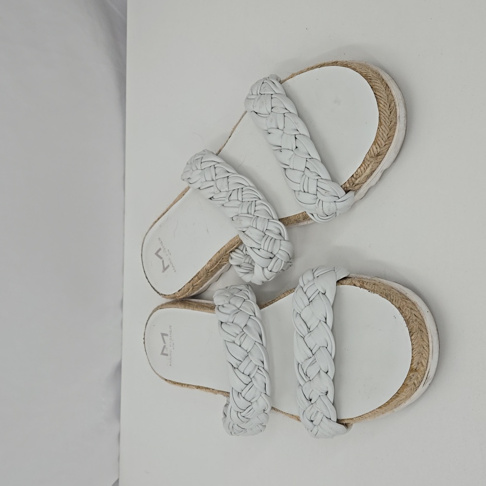 Marc Fisher Jamie Slip On Espadrille Sandal Rounded Toe Braided Straps Size 10